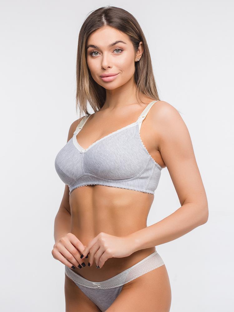 Безкаркасний бюстгальтер для вагітних та годування 814 сірий, фото 1