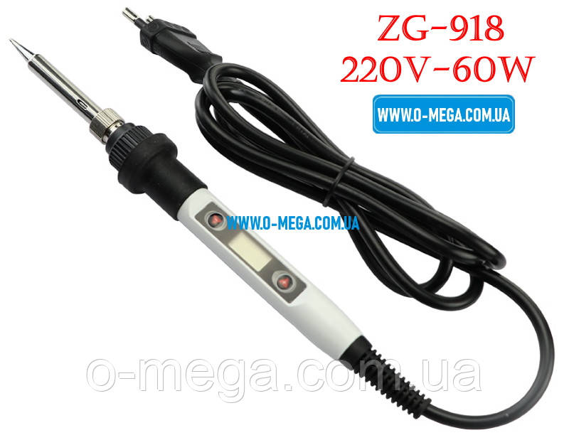 Паяльник JAC TOOL ZG-918 з регулятором температури і LCD дисплеєм 180-480°C 60Вт, фото 1