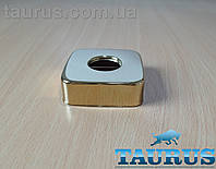 Золотий квадратний декоративний фланець ThermoPulse CUBE 60x60 h20 d25 мм (3/4") Gold чашка, розету, відбивач