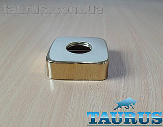 Золотий квадратний декоративний фланець ThermoPulse CUBE 60x60 h20 d25 мм (3/4") Gold чашка, розету, відбивач