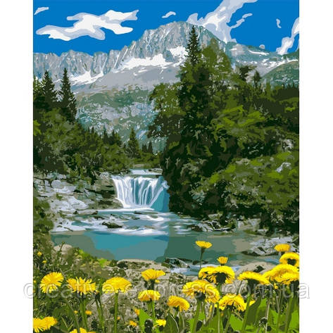 Набір для розпису по номерах. "Гірський водограй" 40*50см, фото 1