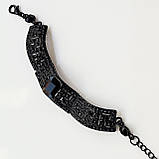 Набір прикрас кольє і браслет в чорному металі з розкішними чорними кристалами грецький орнамент, фото 4