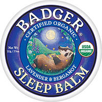 Badger Organic Sleep Balm лаванда, бергамот, розмарин, имбирь успокаивающий бальзам для хорошего сна 21 гр
