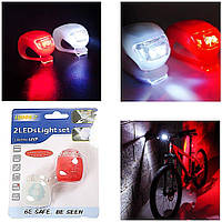 Светодиодный фонарик для велосипеда, самоката, мотоцикла HJ008 - 2 LED (2 штуки в наборе)