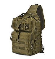 Рюкзак тактический на 20 л (35х25х12 см) Оливковый, 800D A92 / Армейская сумка-рюкзак через плечо