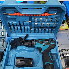 Шурупокрут акумуляторний із набором інструментів 12v.