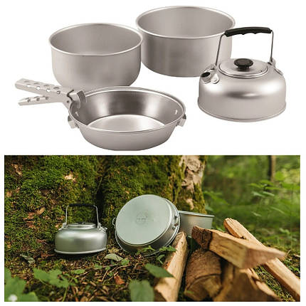 Набір туристичного посуду Easy Camp Adventure Cook Set M Silver (580038), фото 1