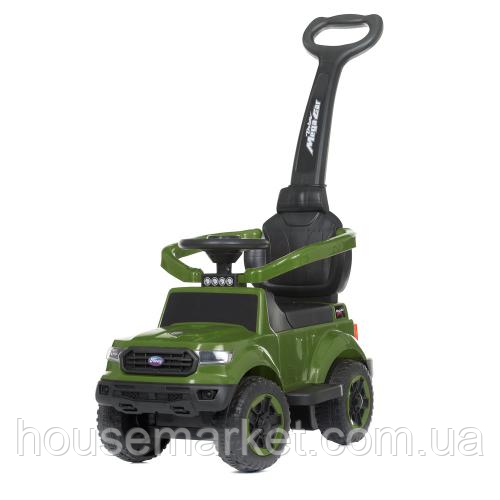 Дитяча каталка-толокар, електромобіль Bambi M 4564B-10, 1-мотор25W, акум6V4,5AH, народить.ручка, TF, освітлення, хакі