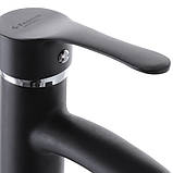 Змішувач для умивальника G-Ferro LAura-001 Чорний (без підводки) (GF1301), фото 3