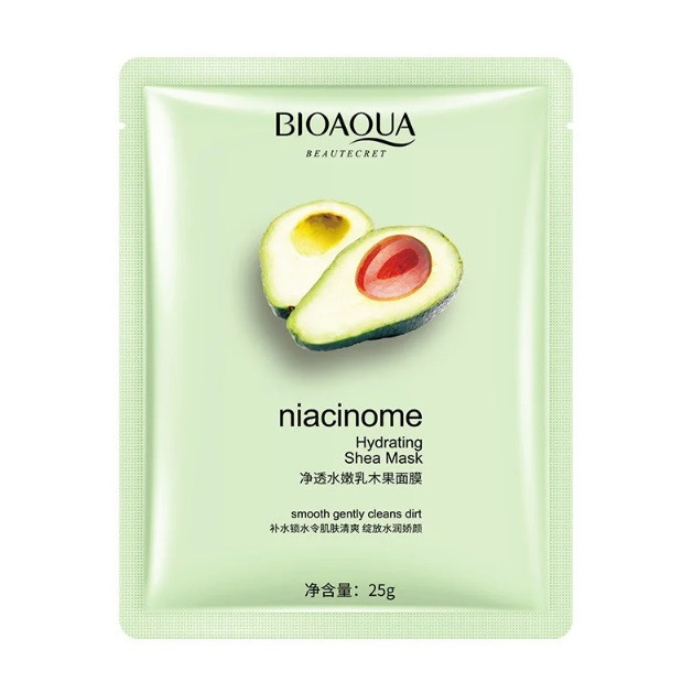 Маска для обличчя Bioaqua з екстрактом авокадо і маслом ши Niacinome Hydrating Shea Mask, 25г