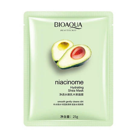 Маска для обличчя Bioaqua з екстрактом авокадо і маслом ши Niacinome Hydrating Shea Mask, 25г, фото 2