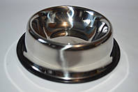 Миска металлическая с резиновым кольцом , 18 см , 200 мл