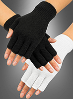 Белые трикотажные белые перчатки без пальцев