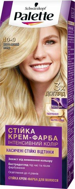 Стійка крем-фарба для волосся Palette, 10-0 Екстра світлий блонд