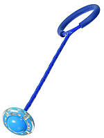 Светящаяся скакалка крутилка с колесиком на одну ногу - Нейроскакалка Синяя, с доставкой (ST)