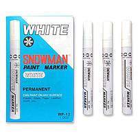 Перманентний маркер білий SNOWMAN, фото 2