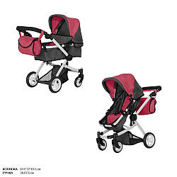 Коляска 2в1 CARRELLO MAESTRO  з сумкою металева 9651B DEEP RED