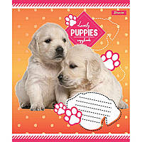 Тетрадь школьная 12 листов в косую линию 1 Вересня Lovely puppies 765415