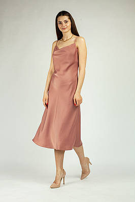 Сукня-комбінація на брителях в рожевому кольорі 21555 (2000000053059)