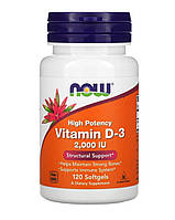 Вітамін Д3 дорослим у капсулах, Vitamin D-3 (50 мкг/2000 МО), NOW Foods, 120 капсул