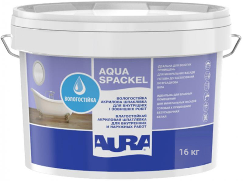 Вологостійка акрилова шпаклівка Aura Luxpro Aqua Spackel 16 кг