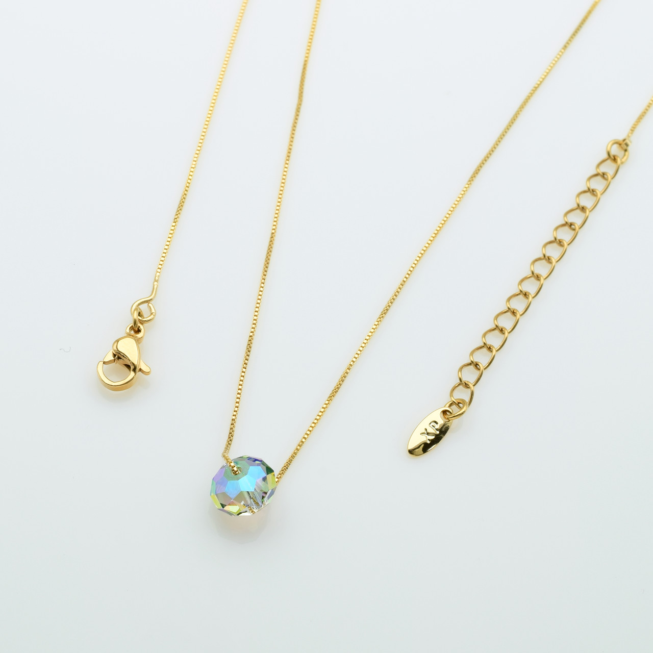 XUPING Кольє Позолота 18к Довжина 43+5см, Ширина 0.1см, Кулон Swarovski Висота 0.8см, Ширина 0.6см