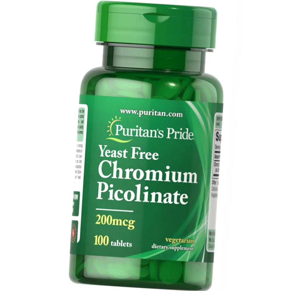 Хром Chromium Picolinate 200 mcg Yeast Free 100 таблетки Піколінат хрому