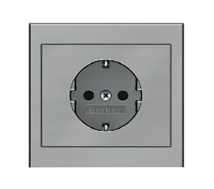 Розетка Berker K.5 з заземленням, нержавіюча сталь, IP44, 16А