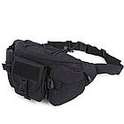 Тактична сумка поясна Fox -473 армійська сумка чорна на плече повсякденна, тактичні сумки чорні Fox, фото 6