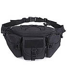 Тактична сумка поясна Fox армійська чорна сумка на плече повсякденна US473 тактичні сумки чорні Fox, фото 3