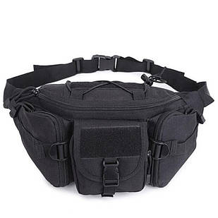 Тактична сумка поясна Fox -473 армійська сумка чорна на плече повсякденна, тактичні сумки чорні Fox