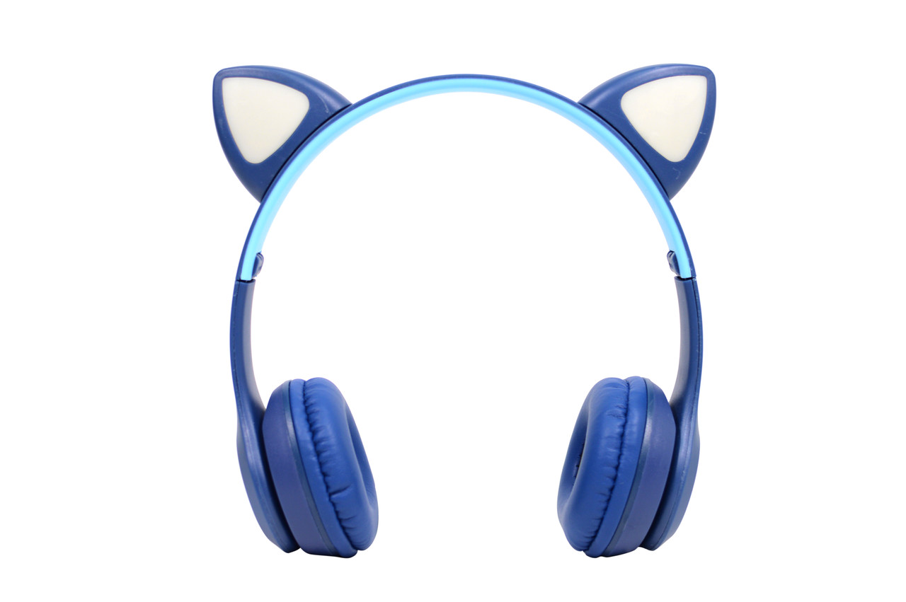 Бездротові Bluetooth-навушники Y47 Cat Ear з котячими вушками і лед підсвічуванням (Сині)