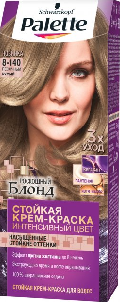 Стійка крем-фарба для волосся Palette, 8-140 Пісочний русявий