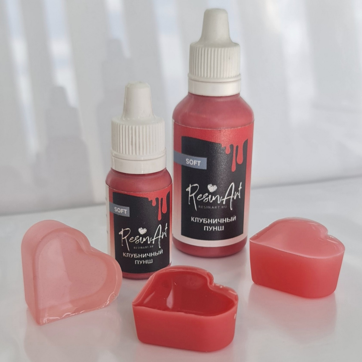 Пігмент для епоксидної смоли ResinArt "Soft" Полуничний пунш, 10 мл. Для приємних пастельних тонів