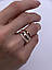 Срібне кільце з золотими накладками з фіанітами РН-286, фото 5