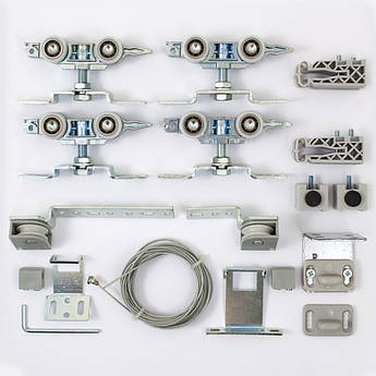 Розсувна система "телескопічна" VILLES2000 5770  до 160 кг + подвійний доводчик, 2 стулки Нержавіюча сталь