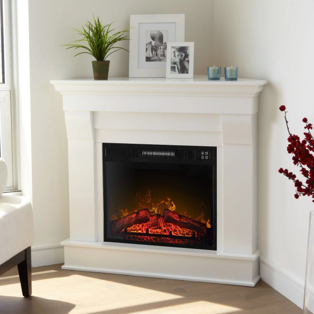 Електрокамін кутовий з порталом ALBION CORNER AF-23S ArtiFlame БІЛИЙ Б'ЯНКО з імітацією звуку горіння дров