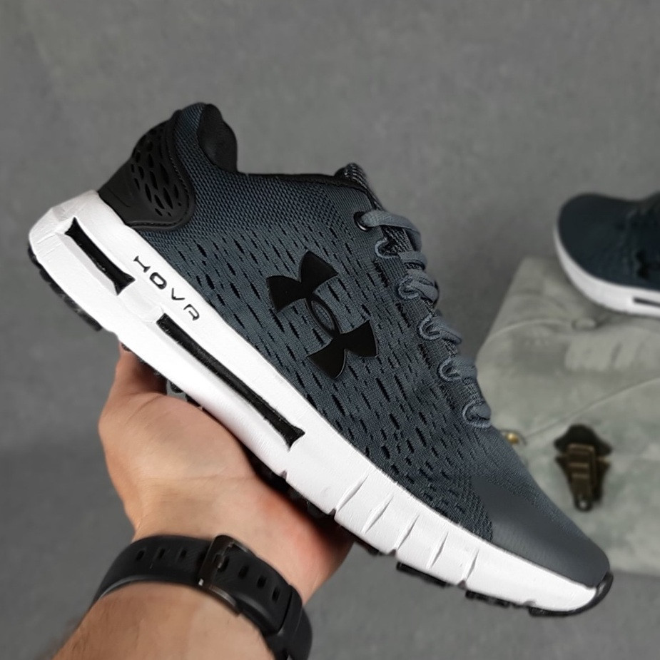 Чоловічі кросівки Under Armour HOVR літні весна осінь демісезонні в сітку сірі. Живе фото. топ