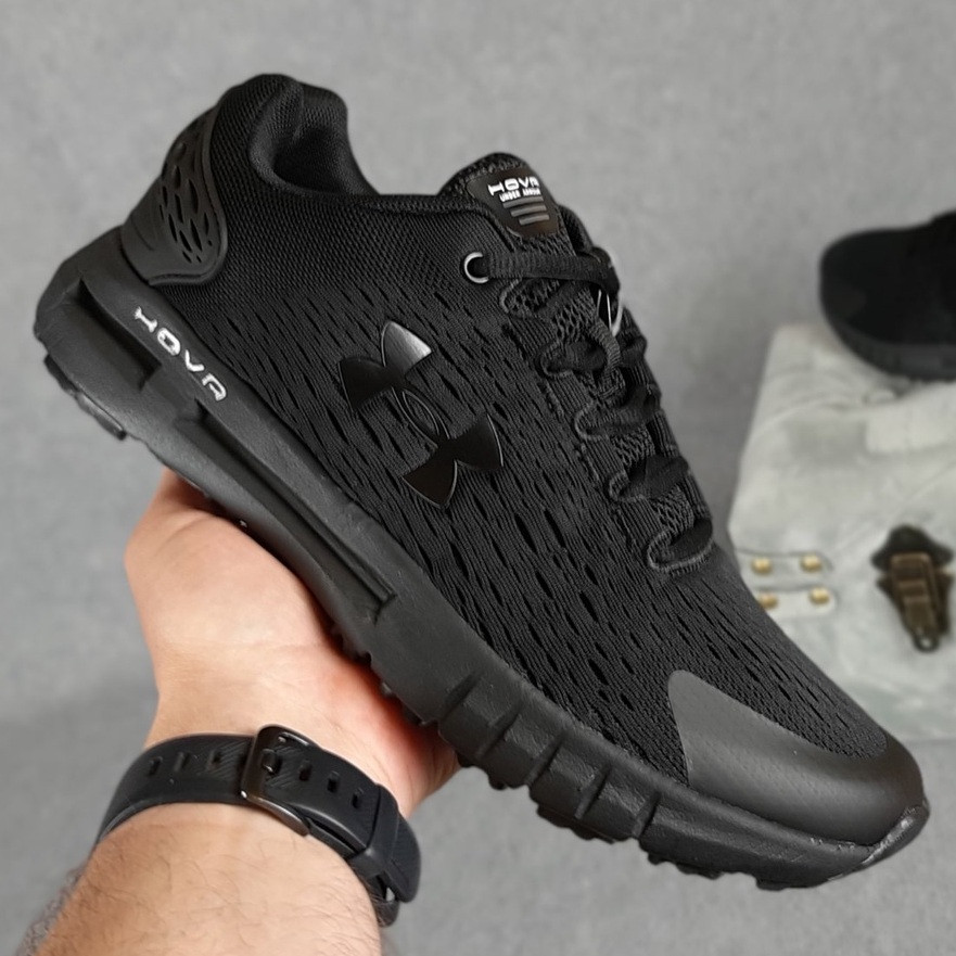 Чоловічі кросівки Under Armour HOVR літні весна осінь демісезонні в сітку чорні. Живе фото. топ, фото 1