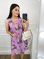 Платье из штапеля лиловое 958