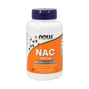 N-ацетилцистеїн Now Foods NAC 600 mg 100 veg caps, Nac n-ацетил-l-цистеїн