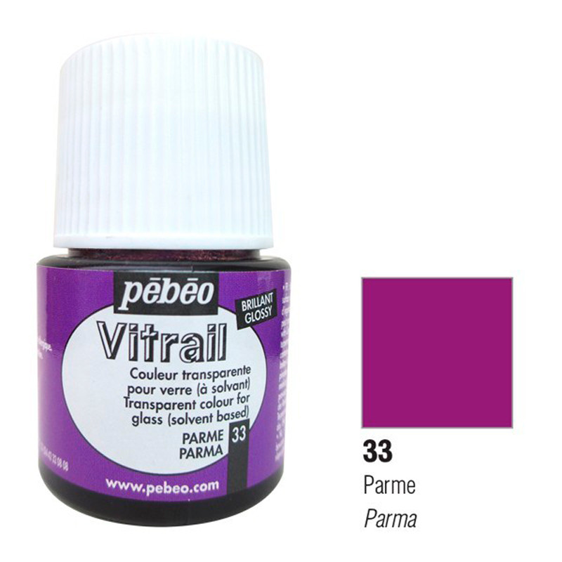Фарба вітражна Пебео Pebeo Vitrail Франція, 45 мл, прозора, пармська фіалка 33