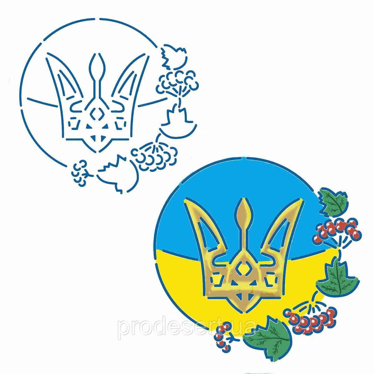 Герб і Калина трафарет для пряника 8*8 см (TR-2)