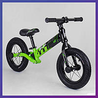 Детский беговел велобег 12 дюймов Corso Skip Jack 95112 зеленый
