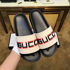 Жіночі чорні гумові шльопанці Gucci Гуччі сланці капці для пляжу шльопанці для басейну, фото 3