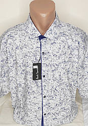 Чоловіча батальна теніска Paul Smith vk-0118 біла у візерунок стрейч коттон Туреччина з коротким рукавом 7XL