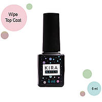 Универсальное верхнее финишное покрытие для гель-лака топ с липким слоем Kira Nails Wipe Top Coat, 6 мл