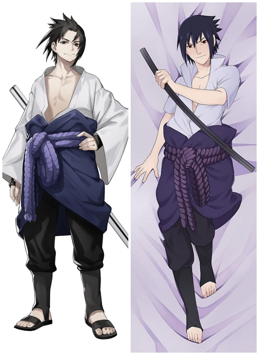 Дакімакура 150 х 50 см Саске Вчиха з аніме Наруто Uchiha Sasuke Naruto Подушка зі знімною наволочкою