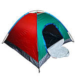 Намет 3-місний Зелений з оранжевим, фото 2