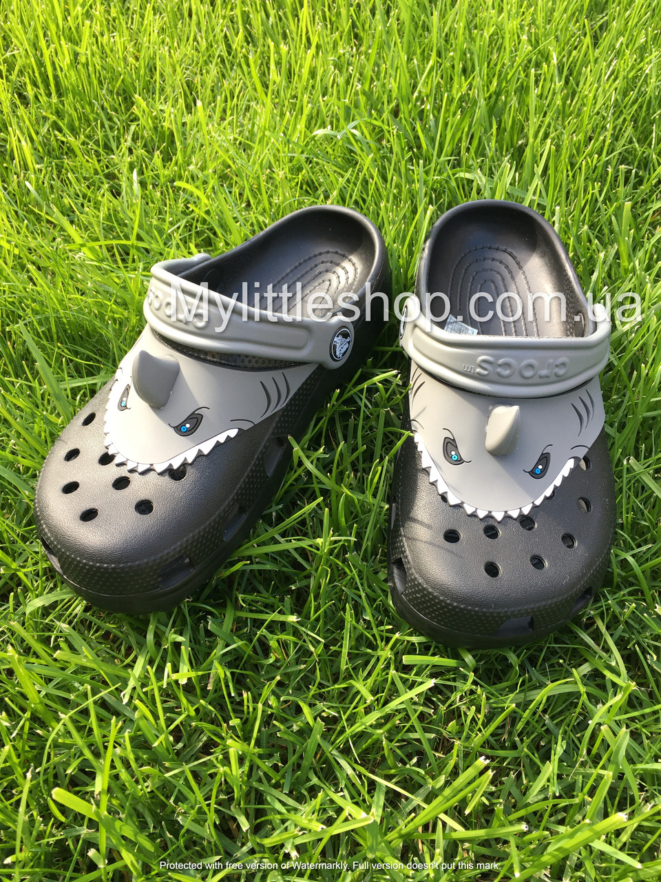 Сабо Crocs Classic I AM Shark Kids clog 26 р 15.0-15.7 см Дитячі Чорні з акулою 207072-001-C9 Black